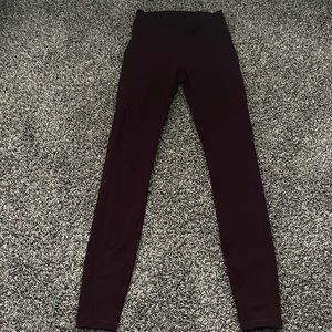 Lululemon High Rise Fast and Free Tight 25” Burgandy legging, size 2